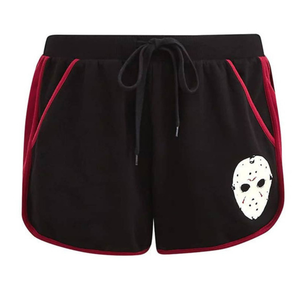 Torrid 5 (5X 28) Friday the 13th Jason Horror Punk Fleece‎ Lined Dolphin Shorts
